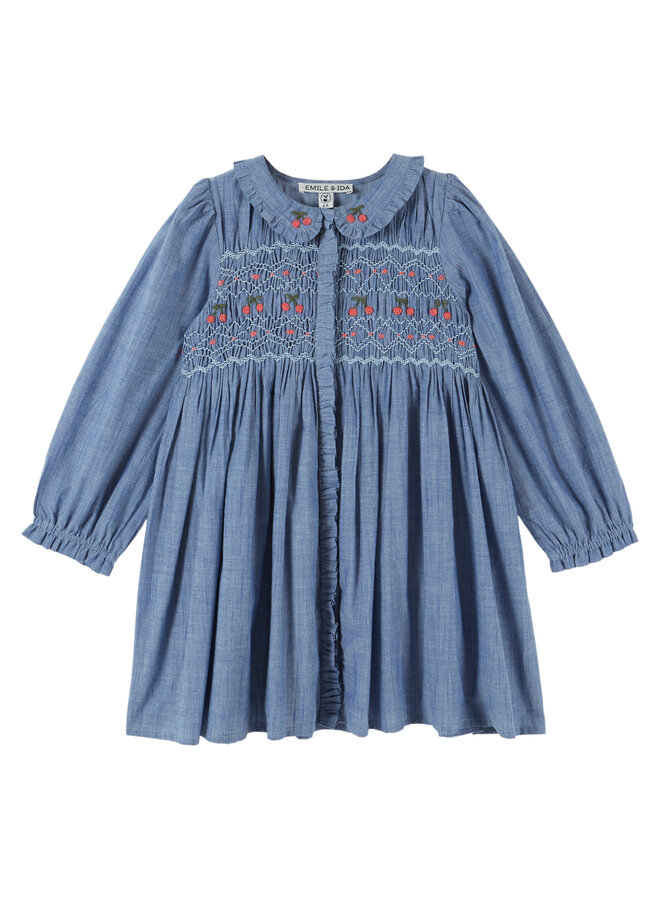 Emile et Ida | robe smockee chambray | chambray