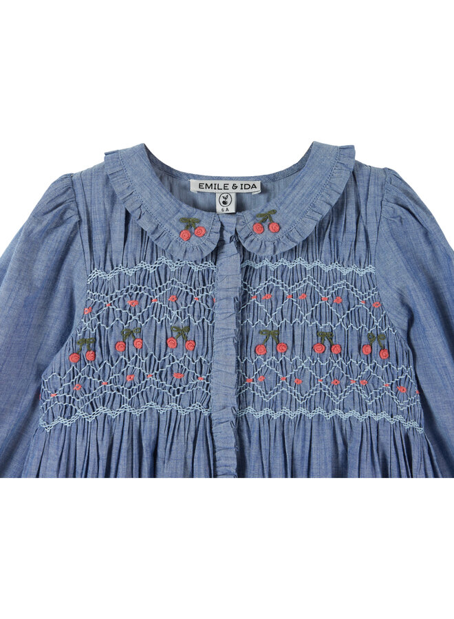 Emile et Ida | robe smockee chambray | chambray
