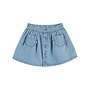 Emile et Ida | jupe denim poches fleurs | bleu delave