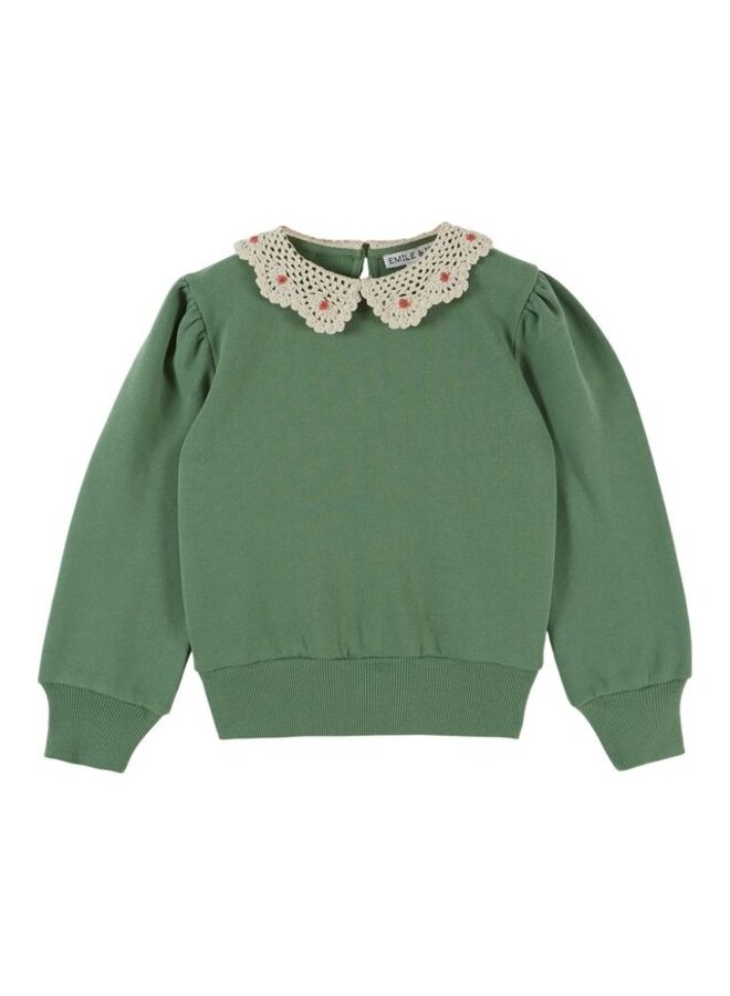 Emile et Ida | sweat col crochet | olive
