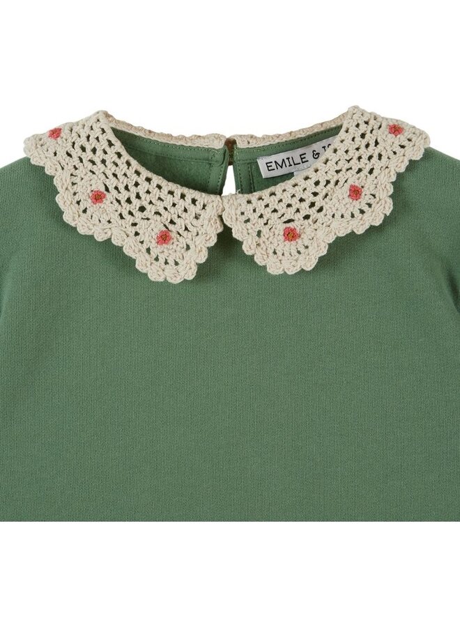 Emile et Ida | sweat col crochet | olive