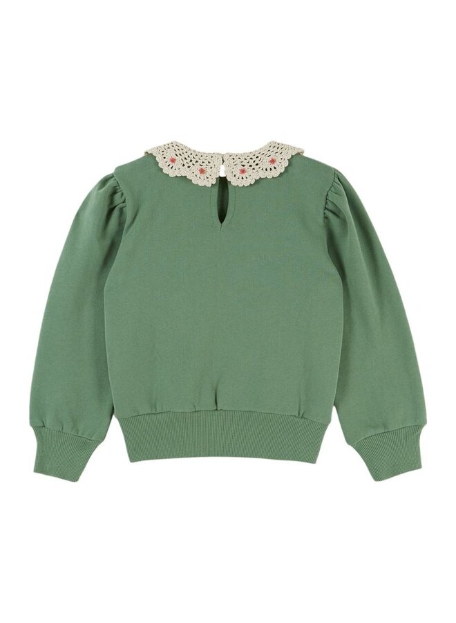 Emile et Ida | sweat col crochet | olive