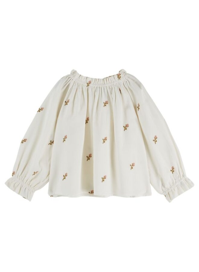 Emile et Ida | blouse ample point de croix | ecru
