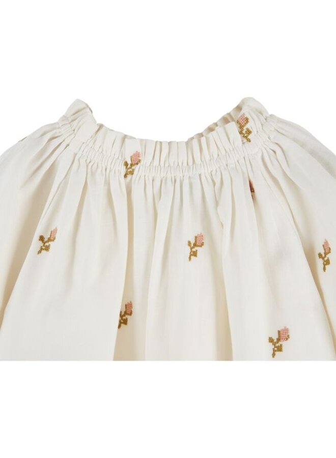 Emile et Ida | blouse ample point de croix | ecru