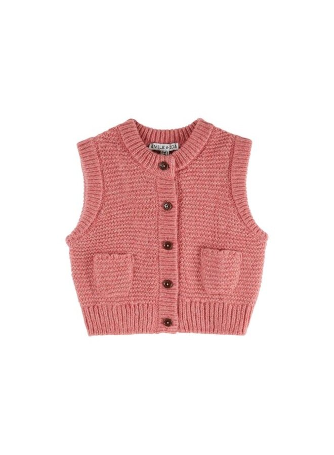 Emile et Ida | gilet sans manches doudou | blush