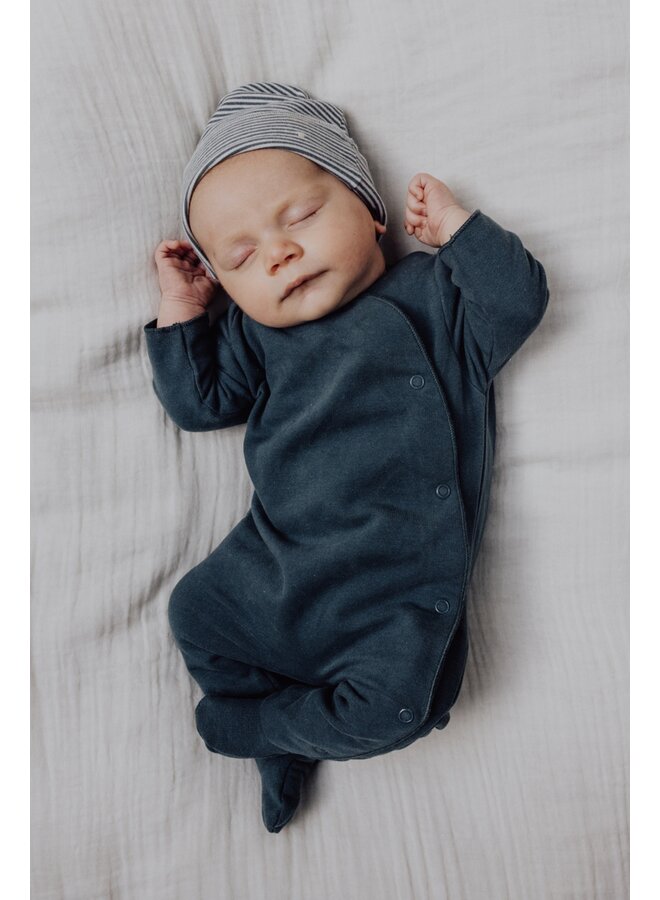 Gray Label | baby beanie gots | blue gray - cream