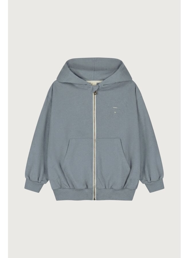 Gray Label | hooded cardigan w/ zip gots | stone gray