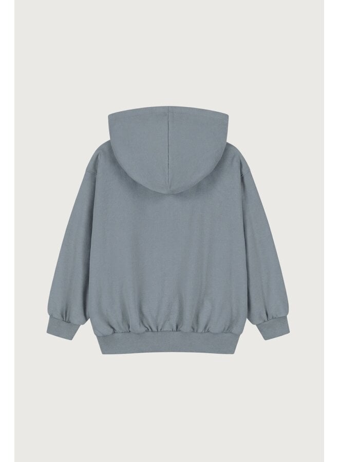 Gray Label | hooded cardigan w/ zip gots | stone gray