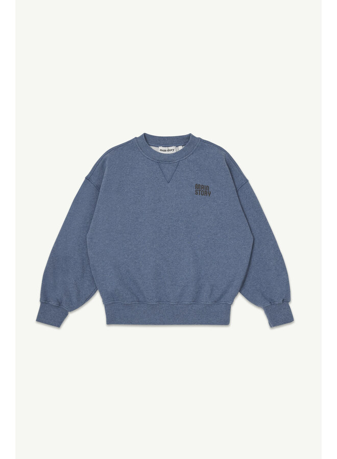Main Story | crew sweatshirt | blue melange fleece