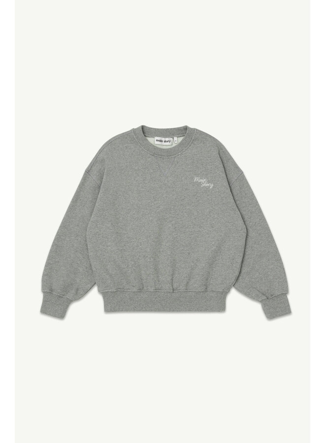 Main Story | crew sweatshirt | grey melange fleece