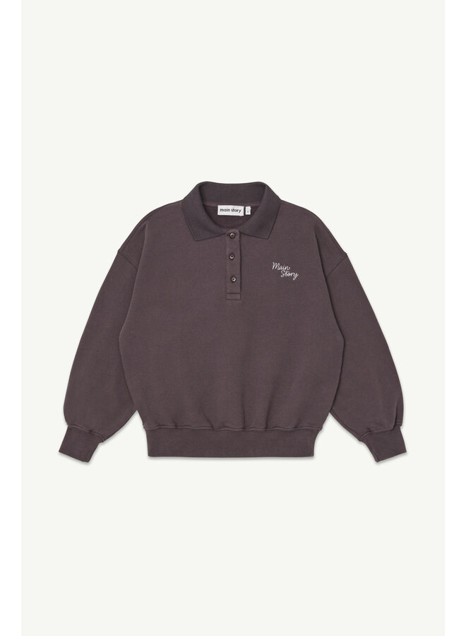 Main Story | polo sweatshirt | dark cherry fleece