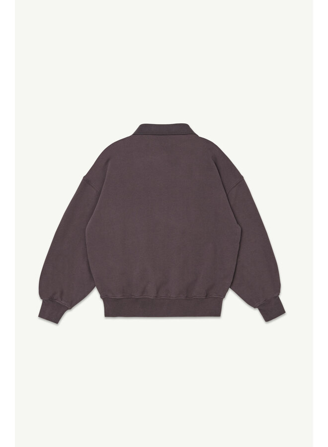 Main Story | polo sweatshirt | dark cherry fleece
