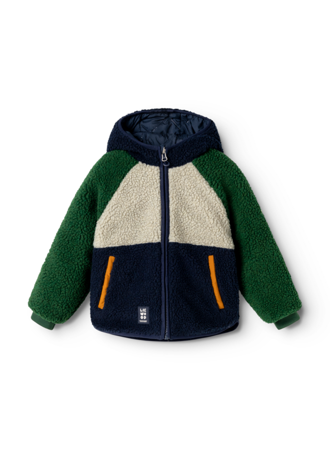 Liewood | jackson reversible jacket | garden green multi mix