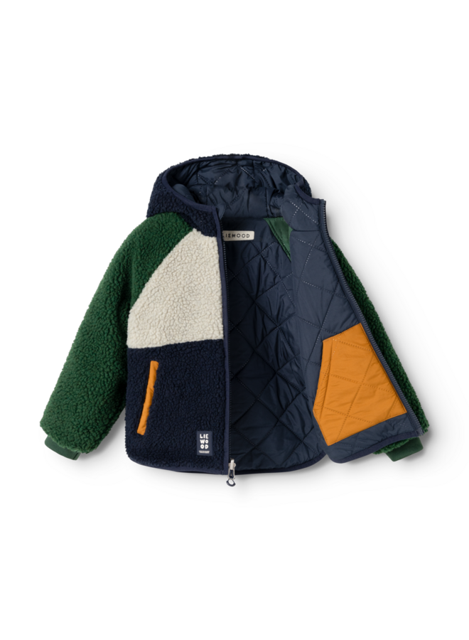 Liewood | jackson reversible jacket | garden green multi mix
