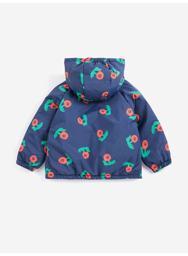 Bobo Choses | stamp bloom all over reversible anorak | navy blue
