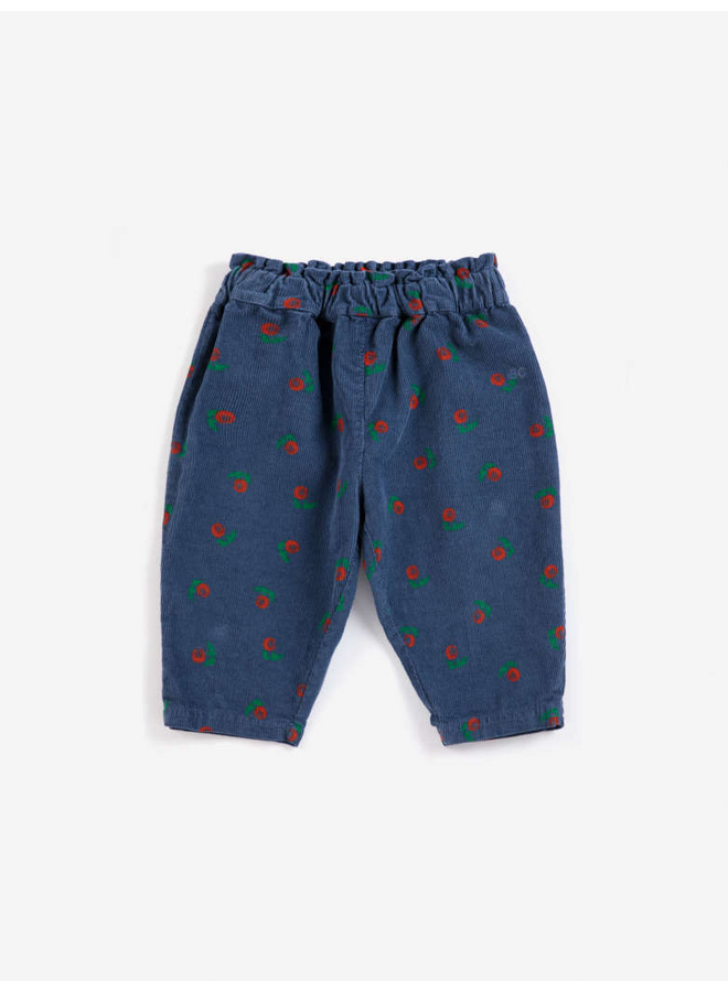 Bobo Choses | stamp bloom all over corduroy pants | navy blue