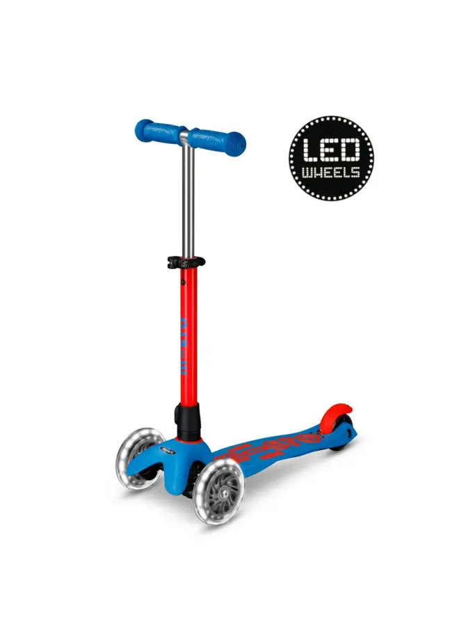 Micro | mini step deluxe | neon blauw/rood | led