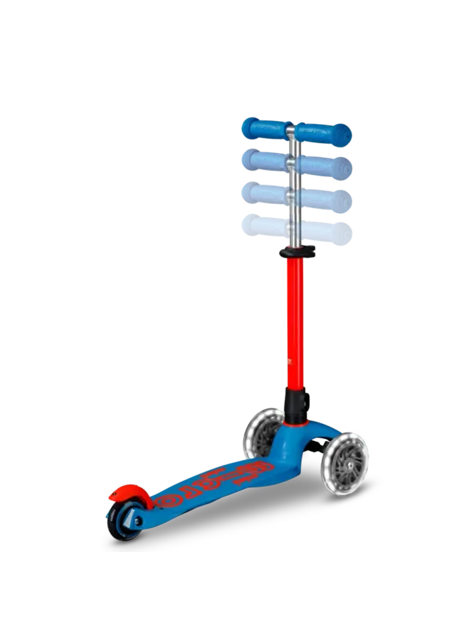 Micro | mini step deluxe | neon blauw/rood | led