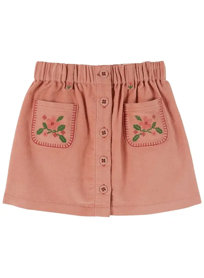 Emile et Ida | jupe poches fleurs brodees | sakura