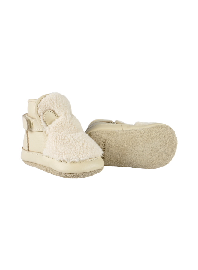 Donsje | richy booties | polar bear | off white curly faux fur