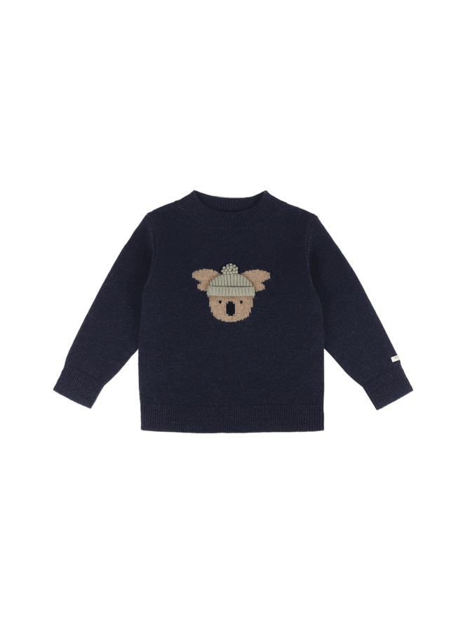 Donsje | denn merino wool sweater | koala | blue marine melange