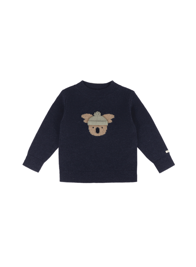 Donsje | denn merino wool sweater | koala | blue marine melange