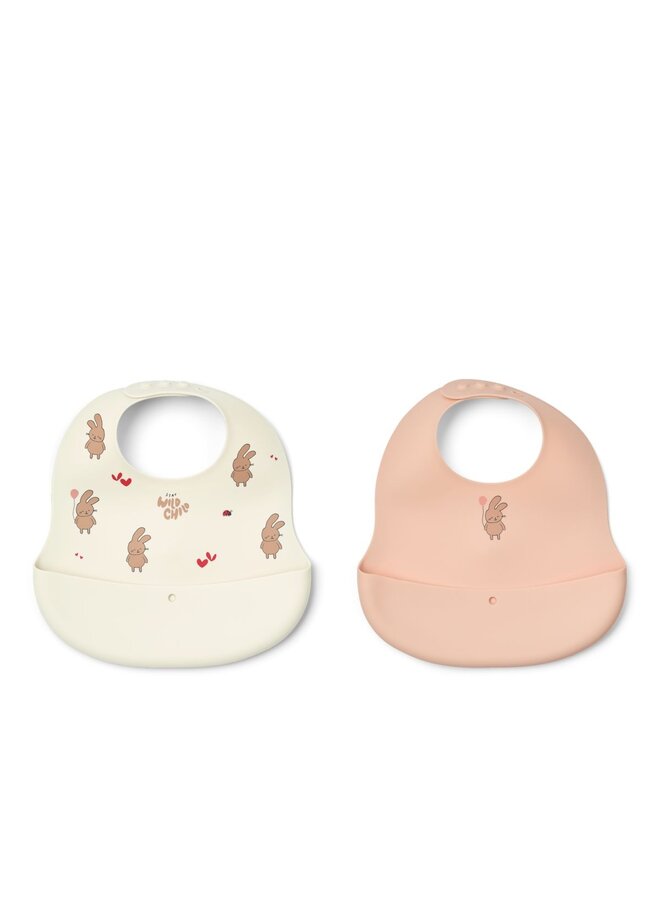 Liewood | ember printed bib 2-pack | wild child / rosey