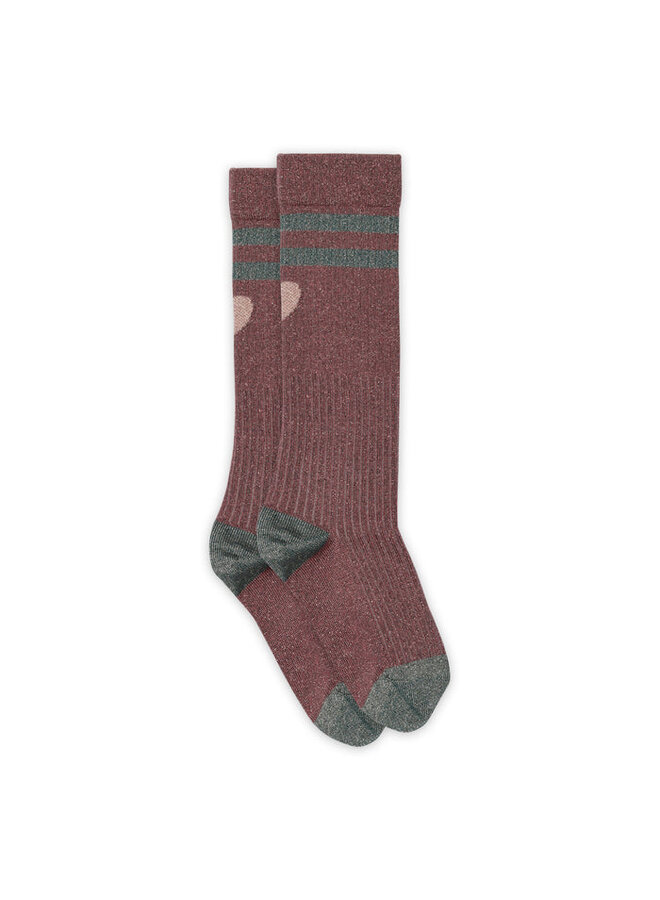 MP Denmark | elga glitter knee socks | rose taupe