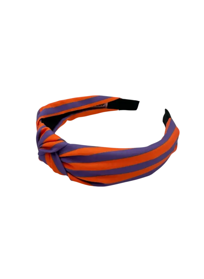 Altijd Knap | haarband | sunny stripes paars/oranje