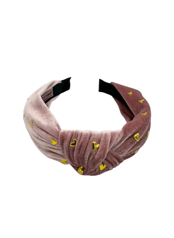 Altijd Knap | haarband | velvet hearts roze