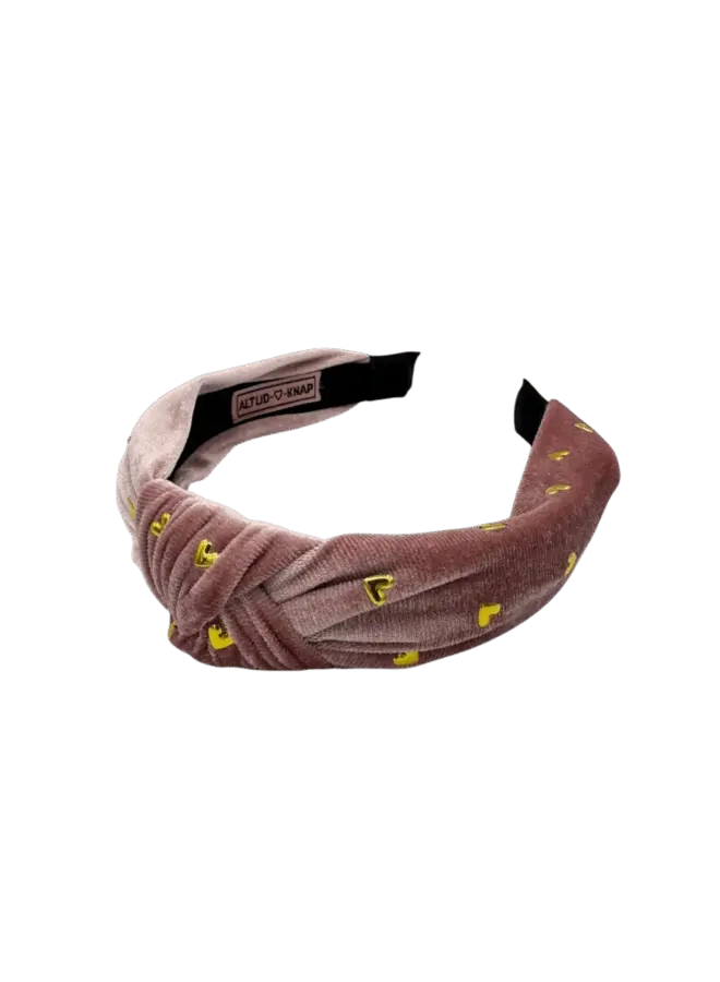 Altijd Knap | haarband | velvet hearts roze