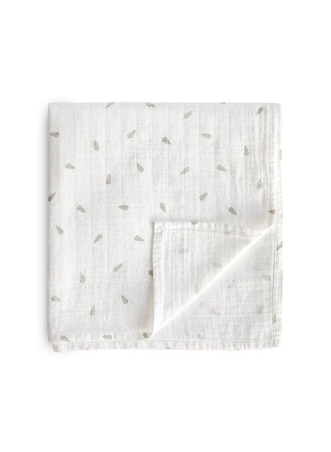 Mushie | swaddle | leaves