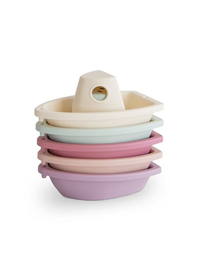Mushie | bath boats | pastel