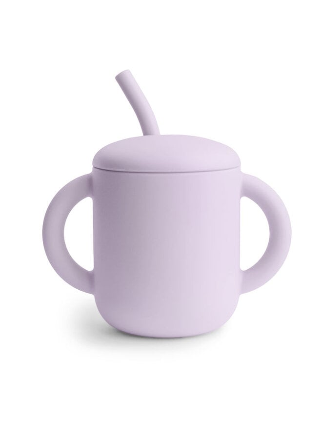 Mushie | training cup + straw | soft lilac