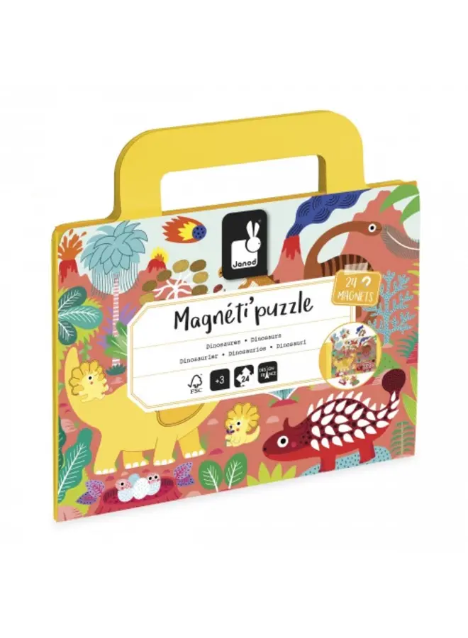 Janod | magnetipuzzel | dino's 24 stukjes