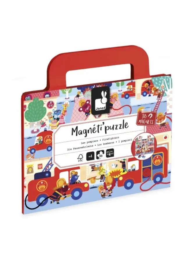 Janod | magnetipuzzel | brandweer 36 stukjes