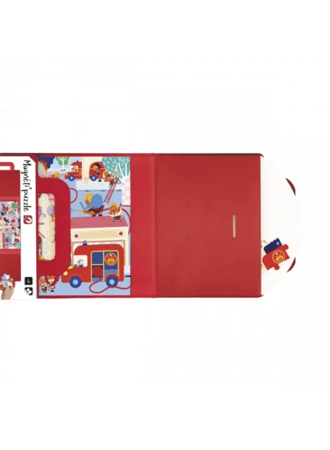Janod | magnetipuzzel | brandweer 36 stukjes