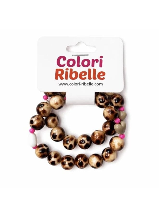 Colori Ribelle | moeder & dochter armband leopard