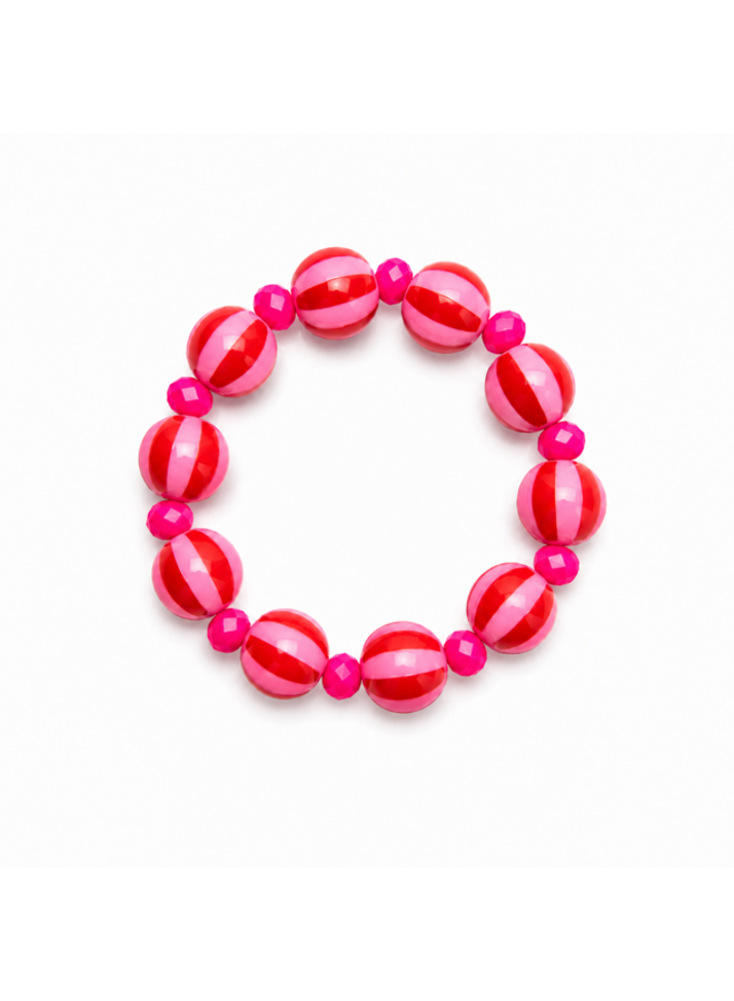Colori Ribelle | armband red/pink stripe