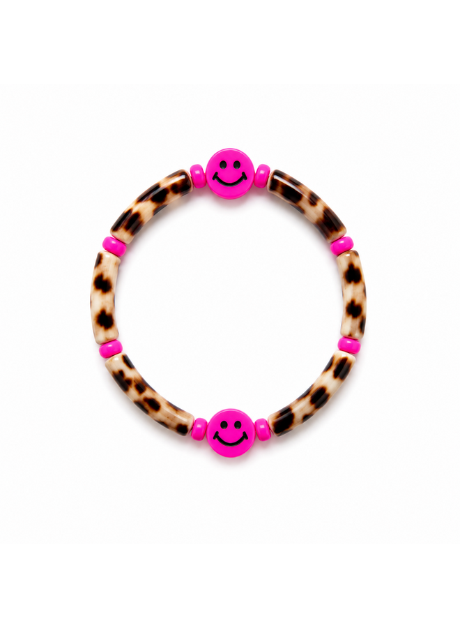 Colori Ribelle | armband tube panter met smiley
