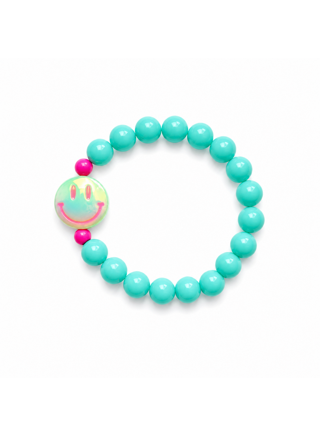 Colori Ribelle | armband smiley turquoise