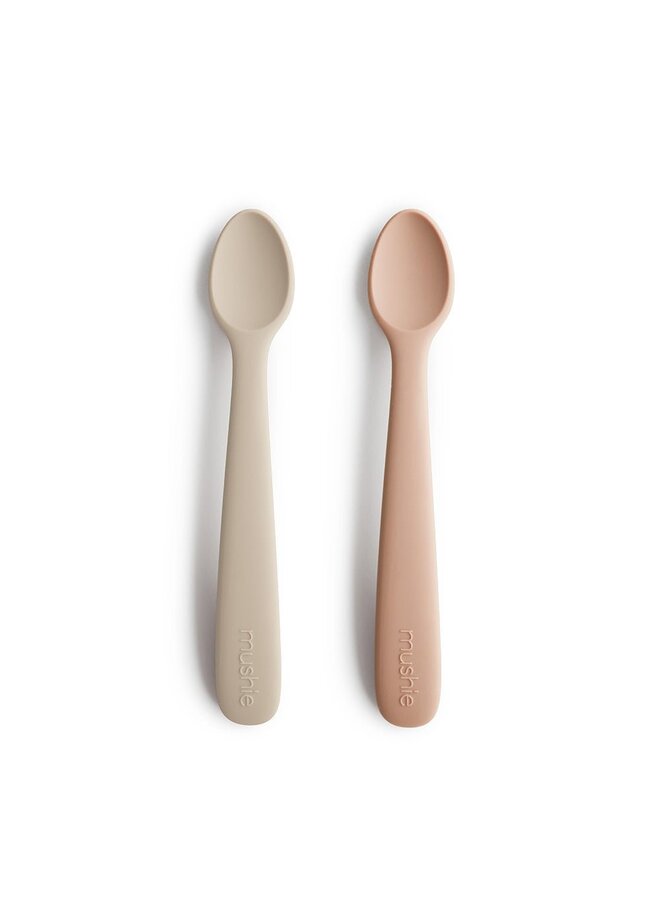 Mushie | baby spoon | blush/shifting sand