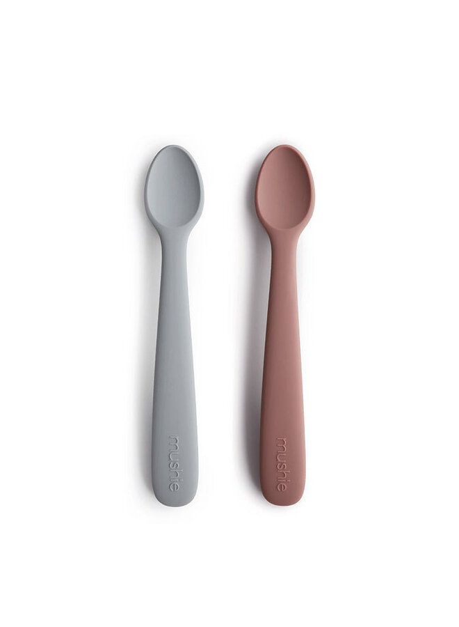 Mushie | baby spoon | stone/cloudy mauve