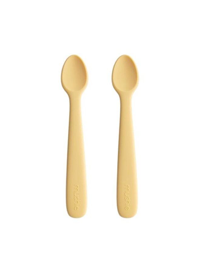 Mushie | baby spoon | pale daffodil
