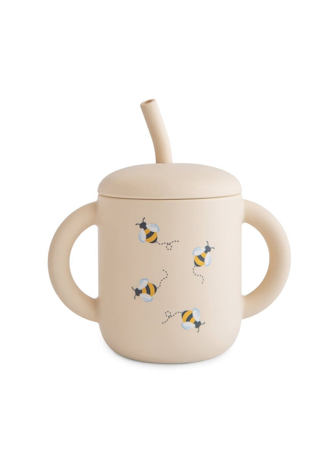 Mushie | training cup + straw | bees
