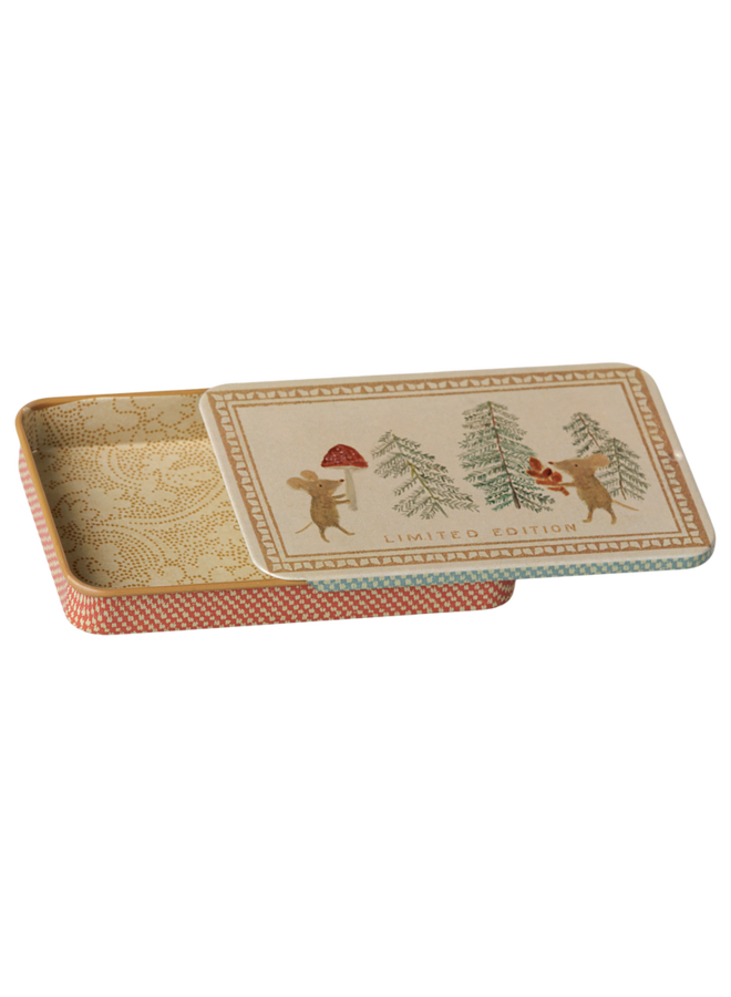 Maileg | metal box with sliding lid | christmas mouse