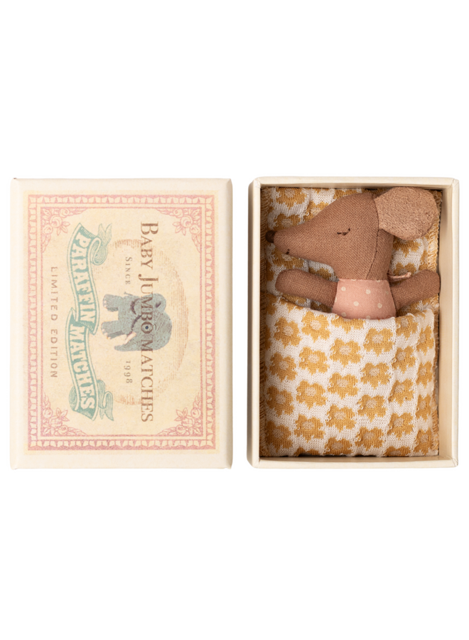 Maileg | sleepy/wakey baby mouse in matchbox | rose