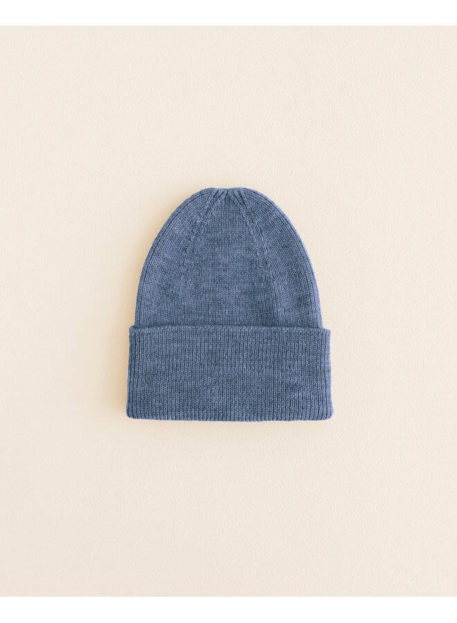Hvid | beanie fonzie newborn | denim