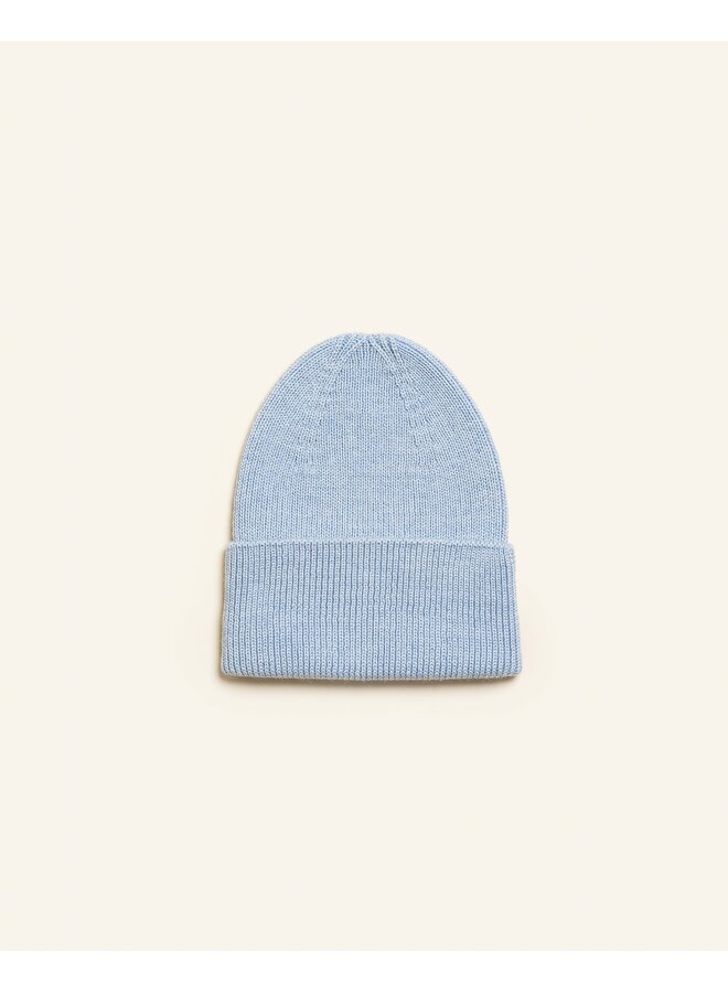 Hvid | beanie fonzie newborn | sky