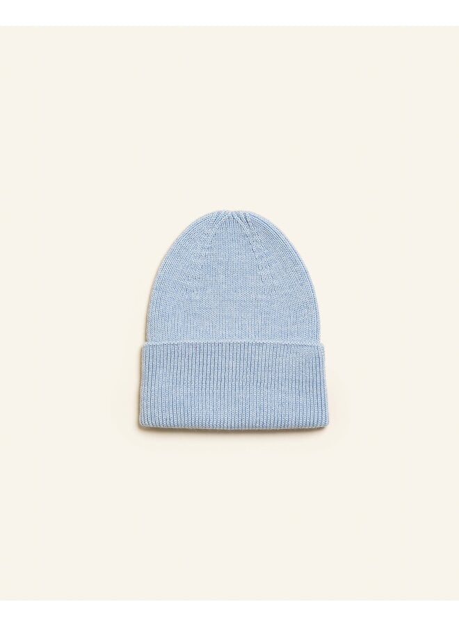 Hvid | beanie fonzie newborn | sky